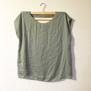 Forever 21 polyester olive open back top size L